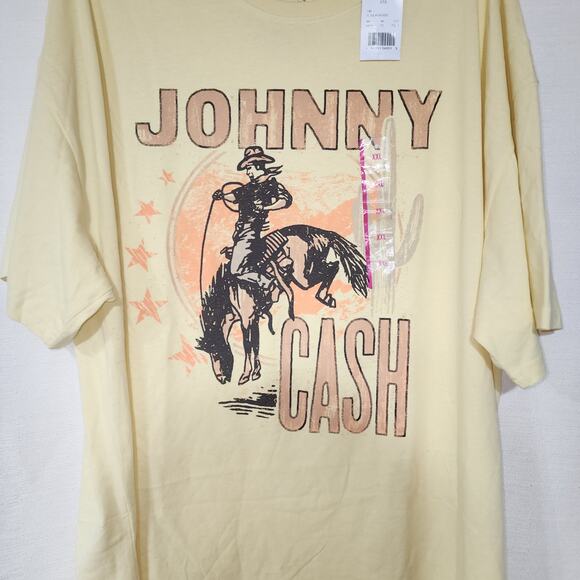 Johnny cash yellow men's shirt Size 2XL-faded - Picture 2 of 5